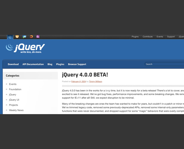 开源前端框架——“锋利的jQuery”发布4.0首个Beta版本